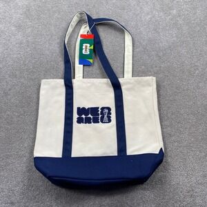 FIFA World Cup 2026 Tote Bag Large Cream Navy Canvas Chenille Patch